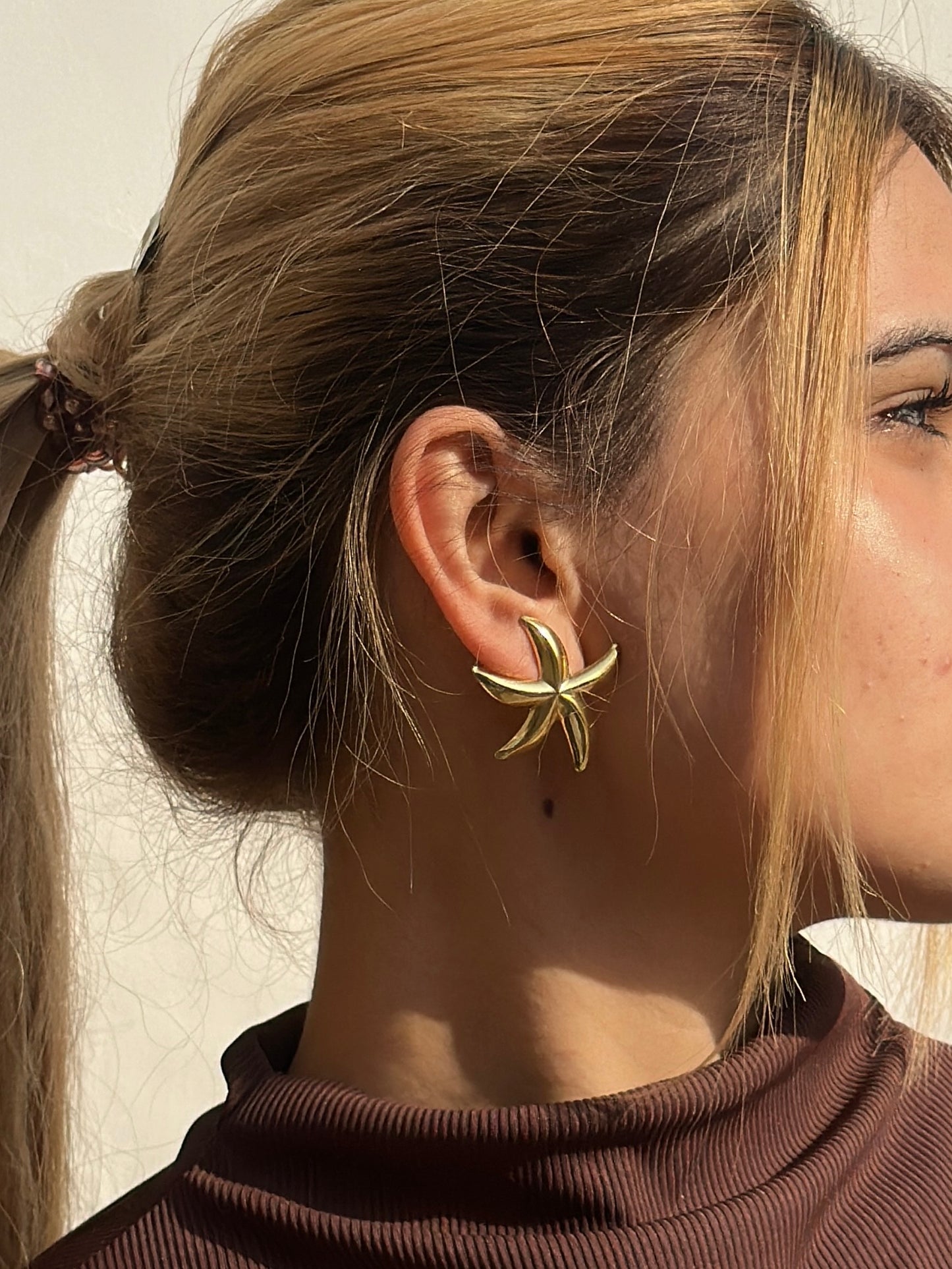 Golden Starfish Earpiece
